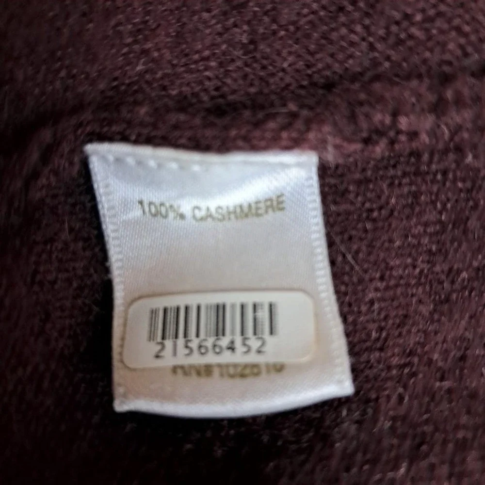 Garnet Hill M 100% Cashmere Batwing Cape Sweater Rich Brown Oversized Luxury